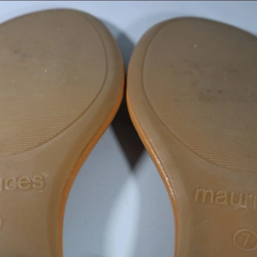 Maurices Beaded Women's Fashion Thong Strappy Sandals, Beige Size 7